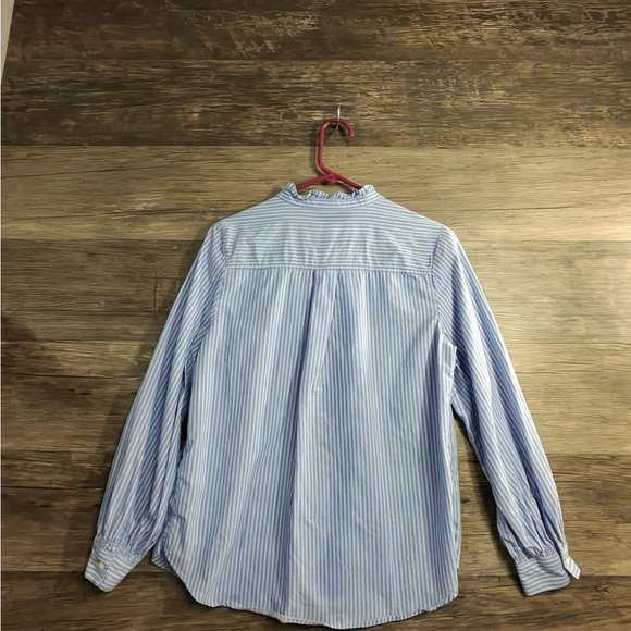 Old Navy Blue White Button Down Shirt with Voluminous Sleeves - Picture 6 of 8